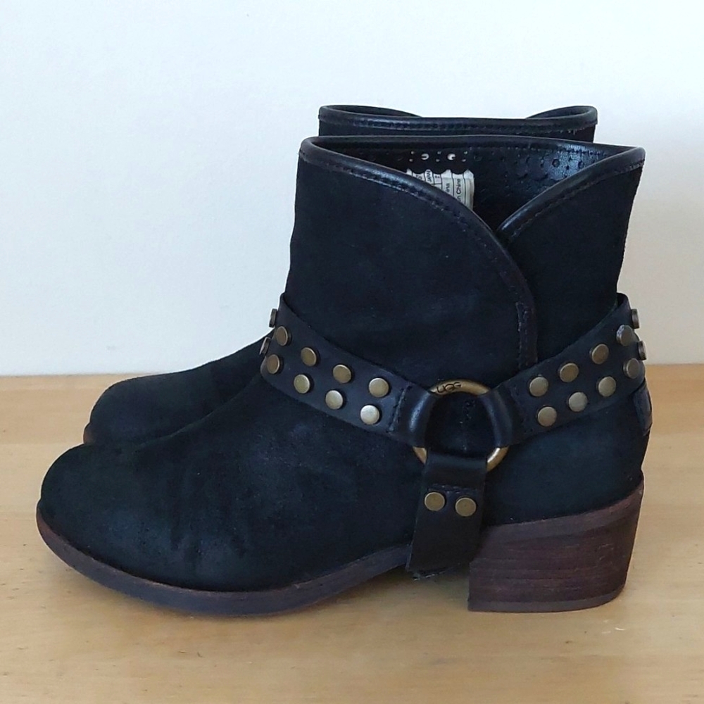 Ugg Black Suede Leather Boots